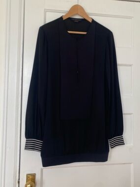 Marie Saint Pierre 1/2 zip silk tunic top